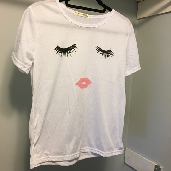 Cotton White Tshirt with Print - Picture 1 of 4